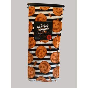 Horror Night Halloween Pumpkin Printed Plush Throw Blanket 50" X 60" Polyester